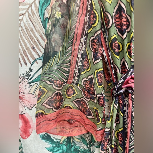 Bohemian Silk Multicolor Dress By Mixit Size 12 - Picture 3 of 5